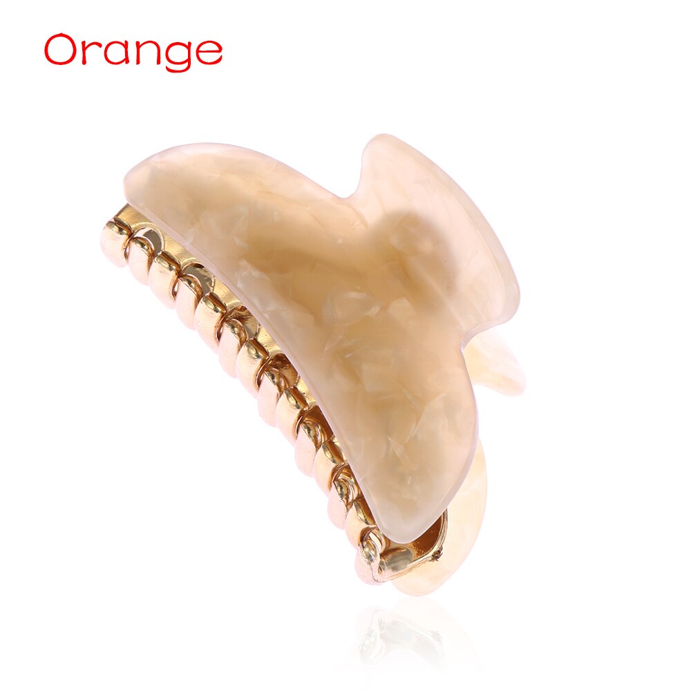 1pc Barrette Crab Clamp Clips Girls Hair Updo Hairpin Hairdress Styling Tool Women Hair Claw Banana Hair Clips: orange