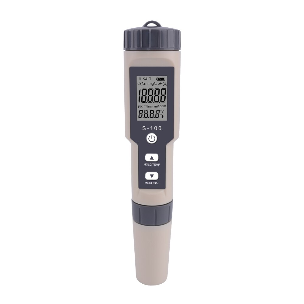 Yieryi S-100 Salinometer 4 in 1 TDS/EC/Salinity/Tem Meter Digital Water Monitor Tester For Pool SPA Salinity Tester: without backlight