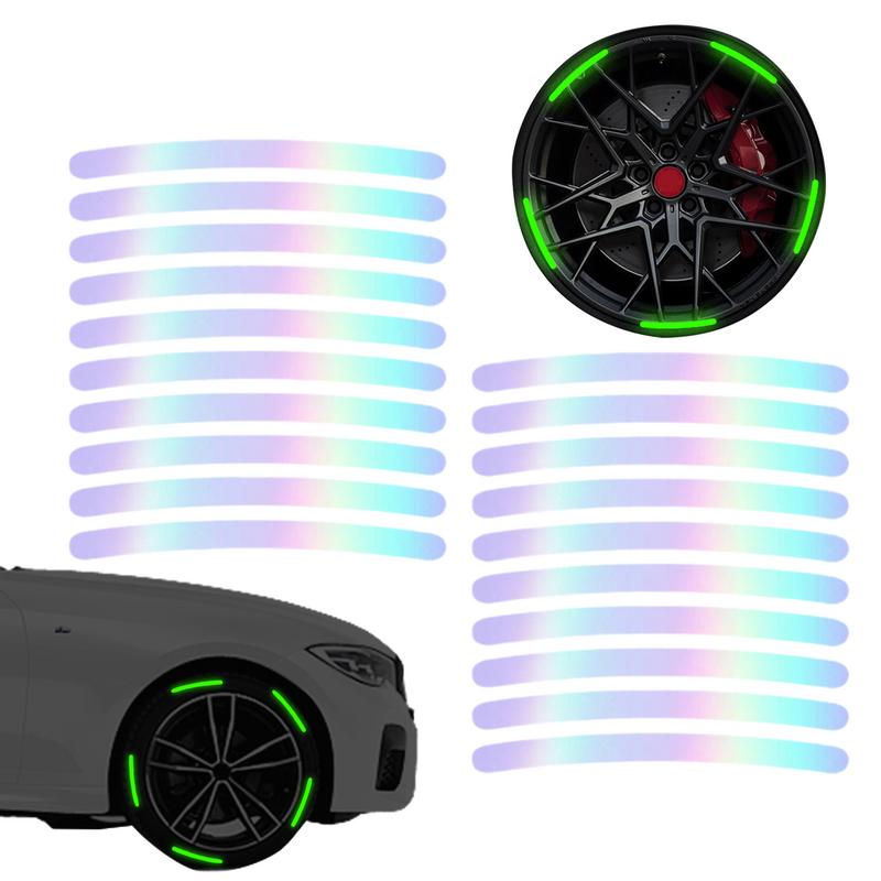 20 pz/borsa raggi ruota di bicicletta adesivo riflettente tubo striscia di luce di avvertimento fai da te 9 cm MTB ciclismo riflettente adesivi per cerchioni fai da te