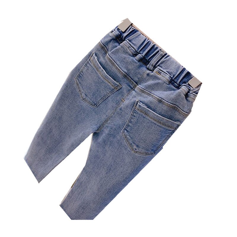 Baby Meisjes Jeans Casual Elastische Taille Kids Denim Broek Koreaanse Daisy Jeans Voor Meisje 1-7 jaar Kind Broek
