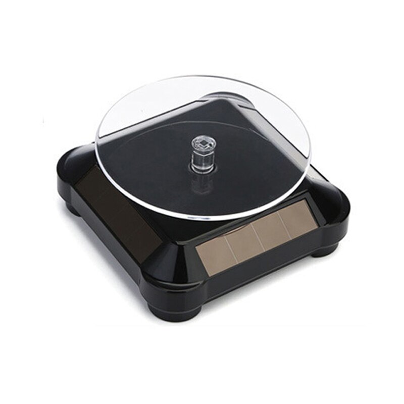 Solar Showcase 360 Automatic Rotating Turntable Jewelry Organizer Necklace Bracelet Watch Phone Display Stand UND