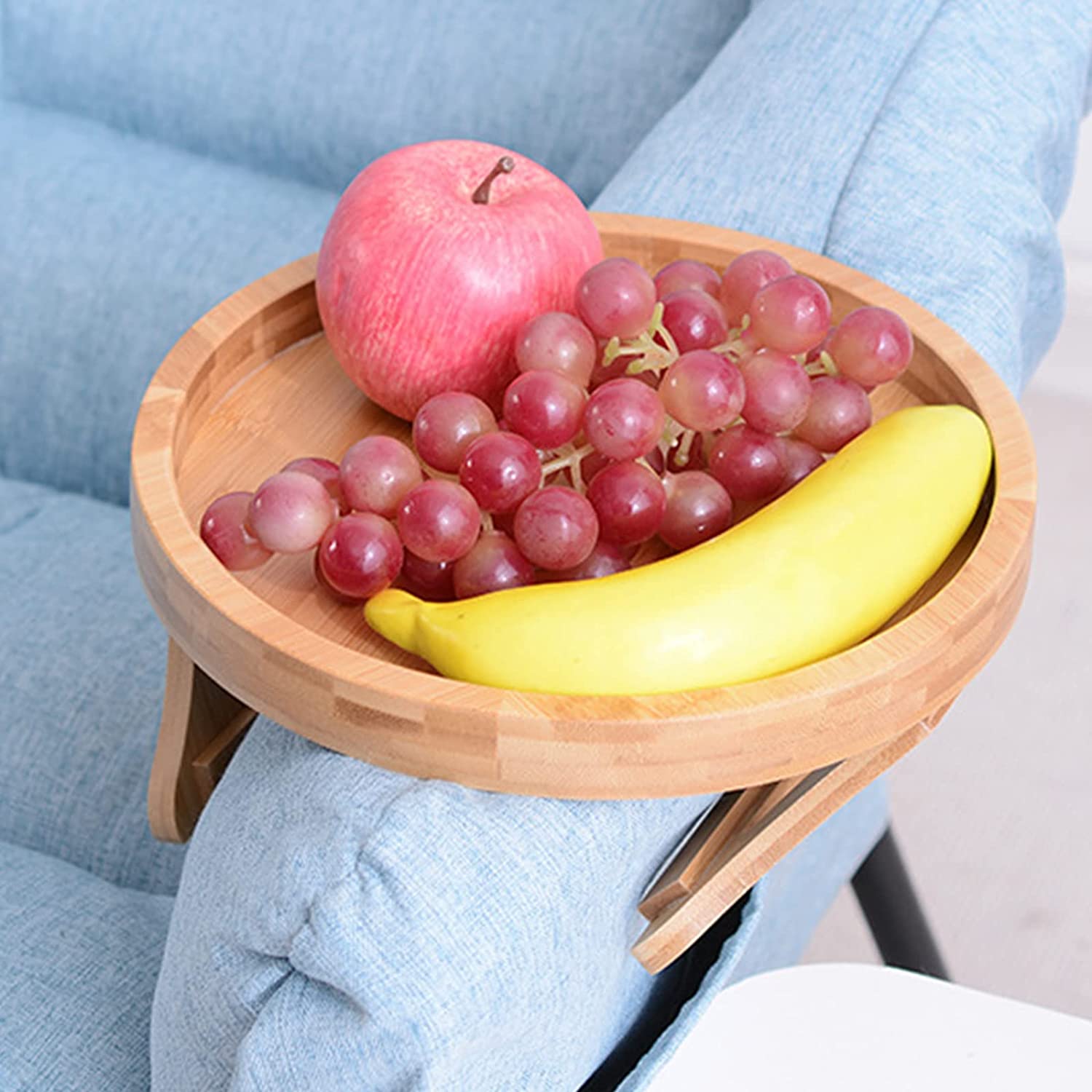 Sofa Arm Table Clip On Sofa Tray Recliner Armrest Snack Tray Wooden Tray Remote Control Holder