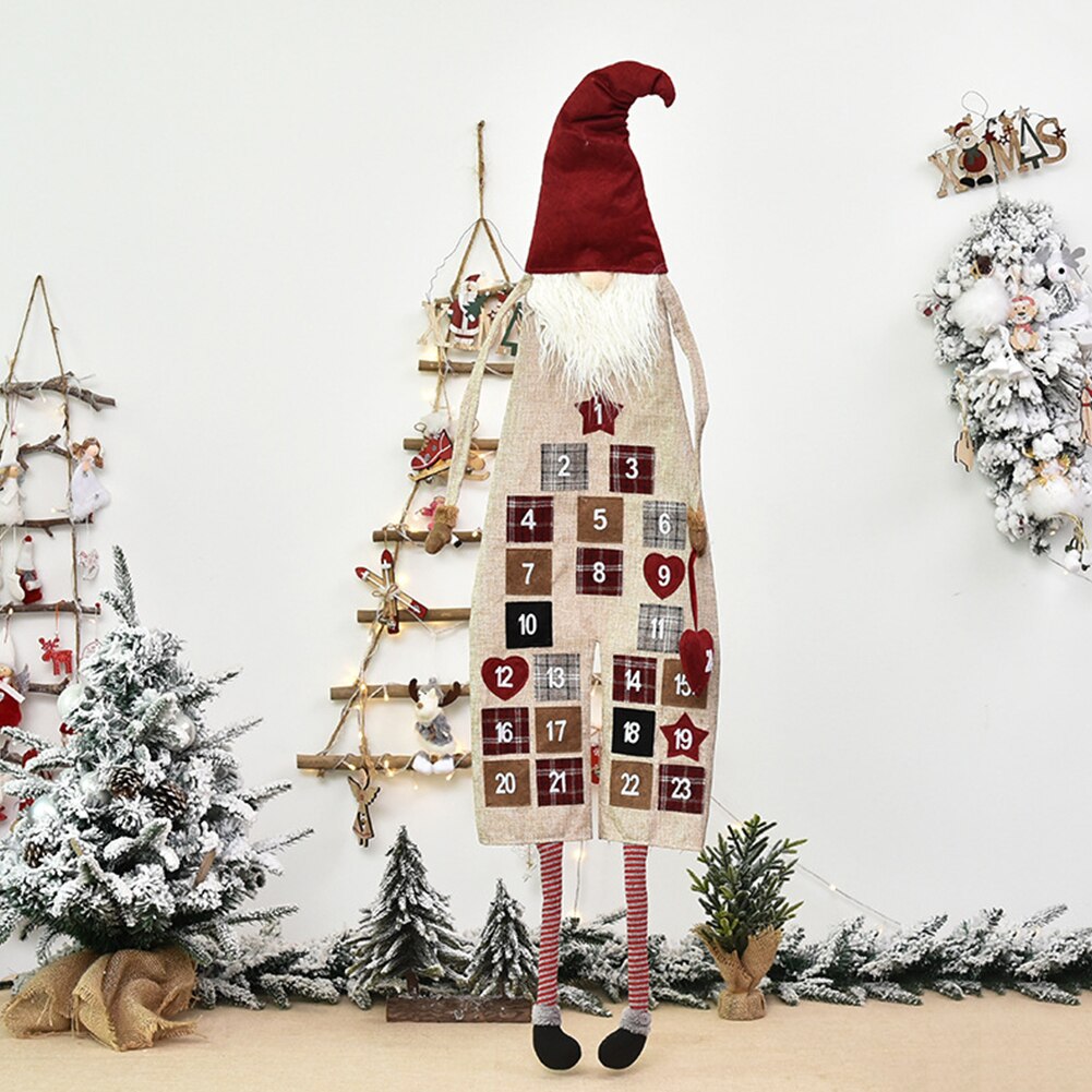 Living Room Santa Claus Bedroom Wall Hanging Advent Calendar Craft Home Party Count Down Kids Christmas Decoration 24 Days