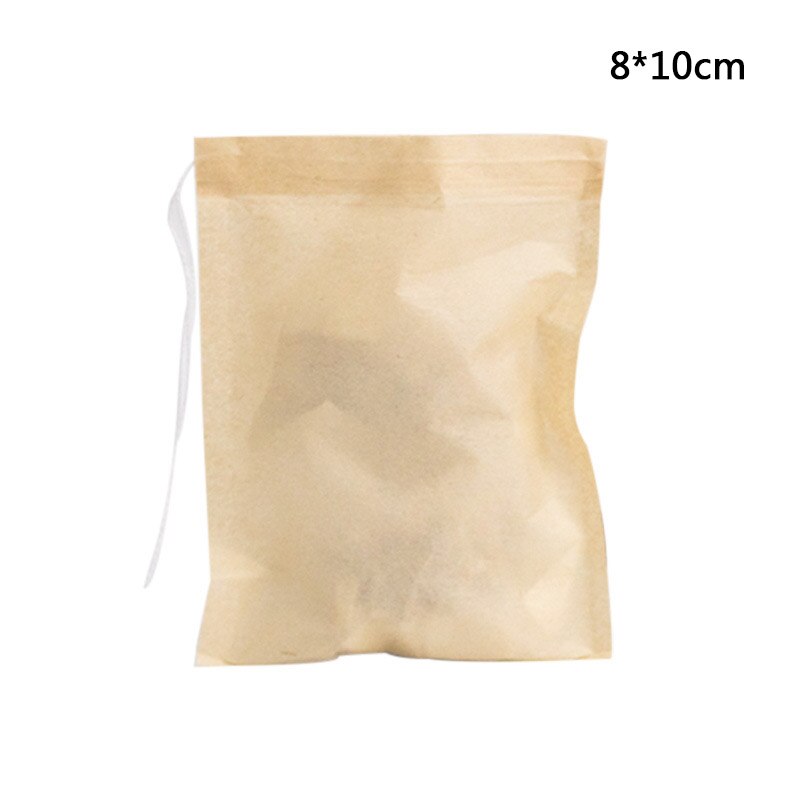 Bolsita con cordón para hierbas medicinales, bolsas de té vacías con filtro ecológico, papel Biodegradable, multiusos, 1 paquete: Nature 8x10cm