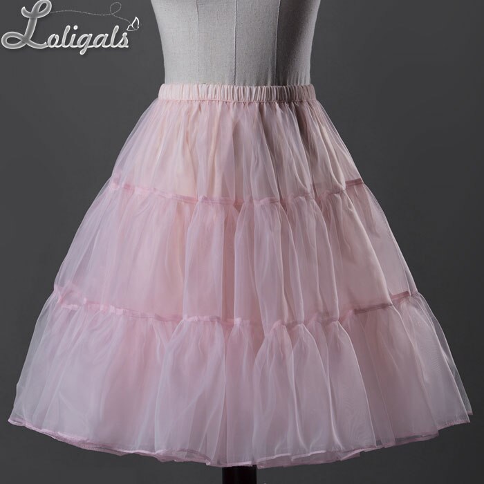 Daily Casual Midi Organza Petticoat Sweet Short Skirt by Classical Puppets: Pink