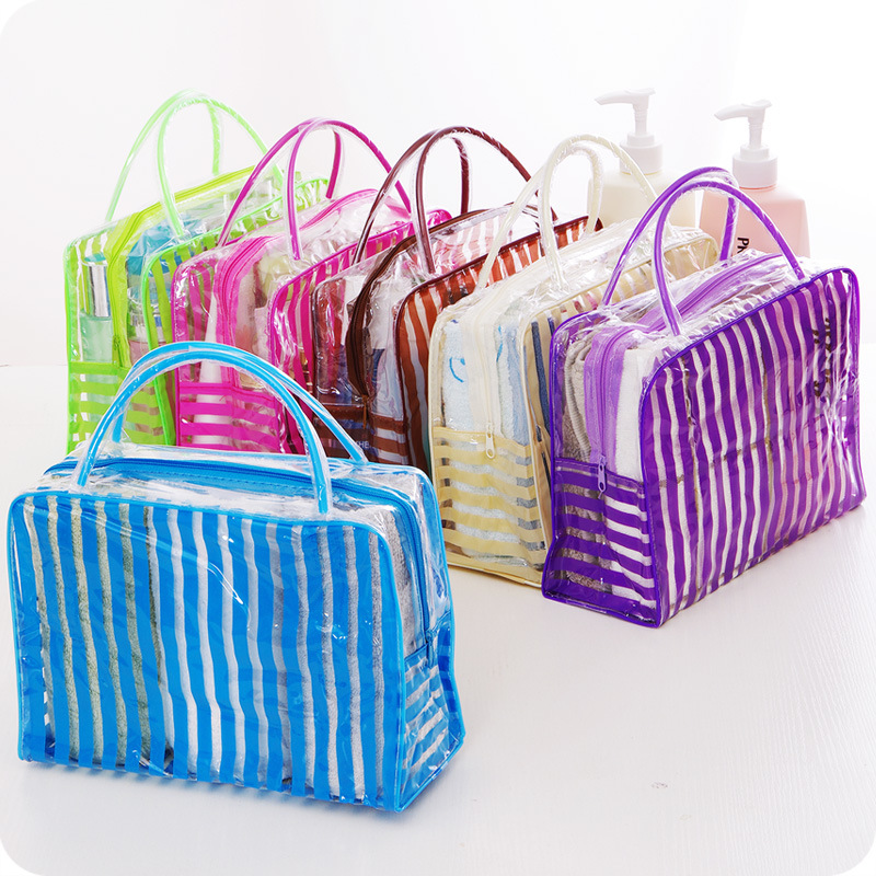 Bolsos transparentes para cosméticos de PVC, bolsa organizadora transparente impermeable para viajes de mujer, estuche de maquillaje de belleza, bolsa de cosméticos de playa