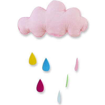 Kids teepe tent home decor handgemaakte wolken regendruppels non-woven muurstickers Jaar hanger fotografie props: Sky Blue