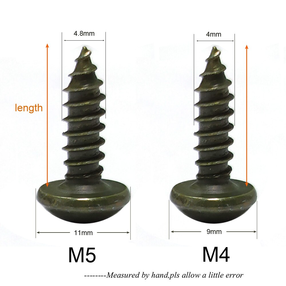 10Pcs Auto Motorfiets Scooter Atv Bromfiets E-Bike Plastic Cover Metal Retainer U-Type Clips Self-tikken Schroeven M4 M5