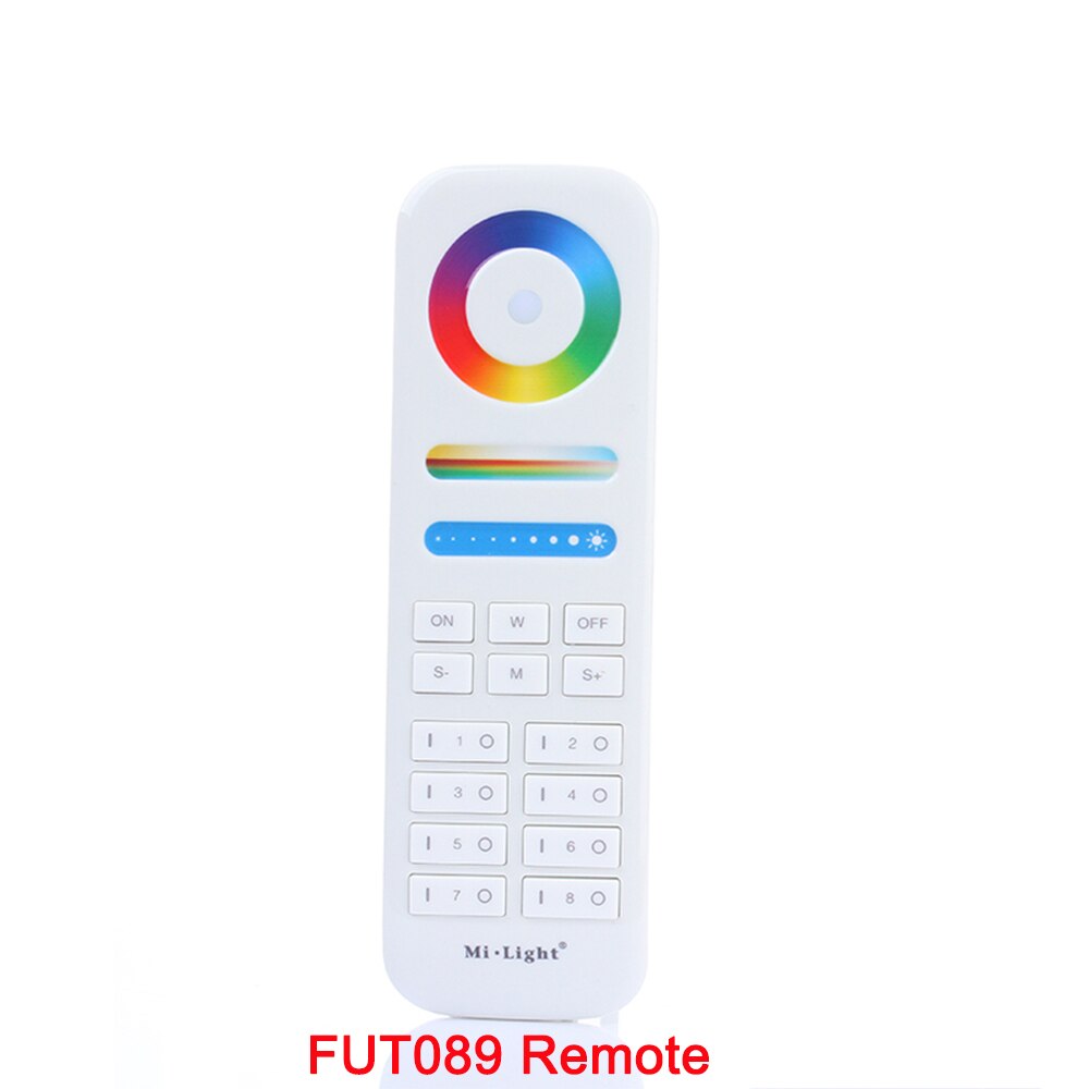 MiLight 2.4G sans fil 8 zones FUT089 à distance; B8 écran tactile mural; LS2 5IN 1 led de contrôle intelligent pour RGBW RGB + CCT bande led: FUT089 Remote