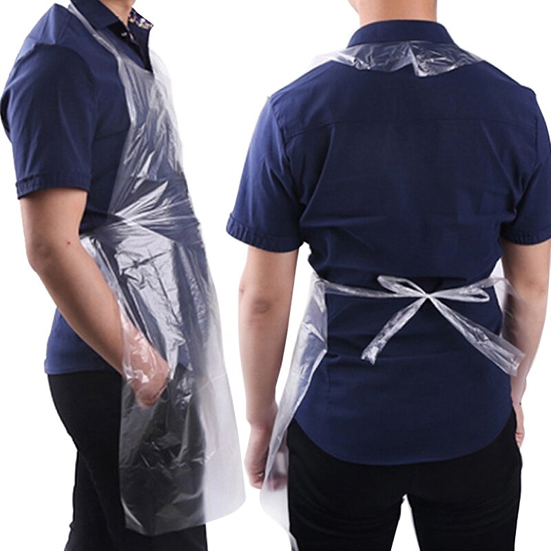 100 pièces jetables coiffeur tabliers imperméable hommes femmes coiffure Cape ménage tablier robe beauté Spa coupe de cheveux tablier