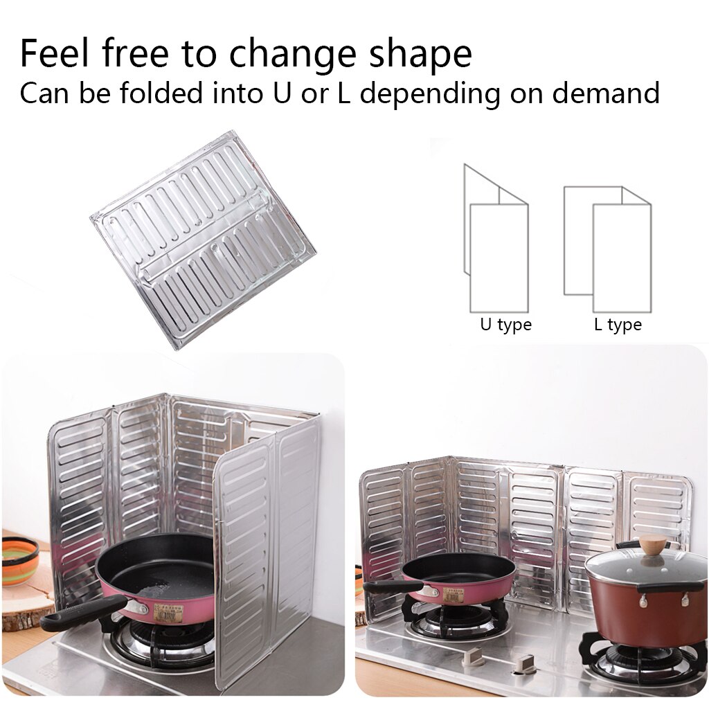 Foldable Gas Stove Wind Shield Baffle Oil Splash Screen Cover Anti Splatter Plates Cooker BBQ Covers Wind Shield