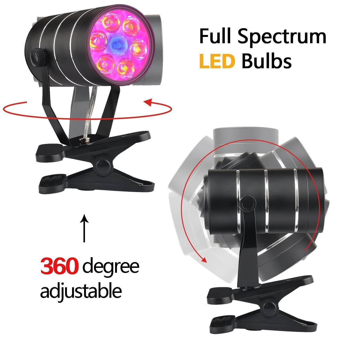 LED Grow Lamp Spectrum 7 W Verstelbare Plant Licht Flexibele Klem Base voor Indoor Planten Lamp voor Tuin Kas organische