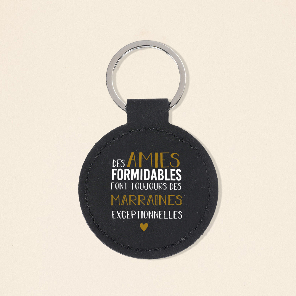 Ville du være min gudmor og gudfar nøglering vedhæng spørg marraine parrain anmodning læder kayring: Violet/紫罗兰