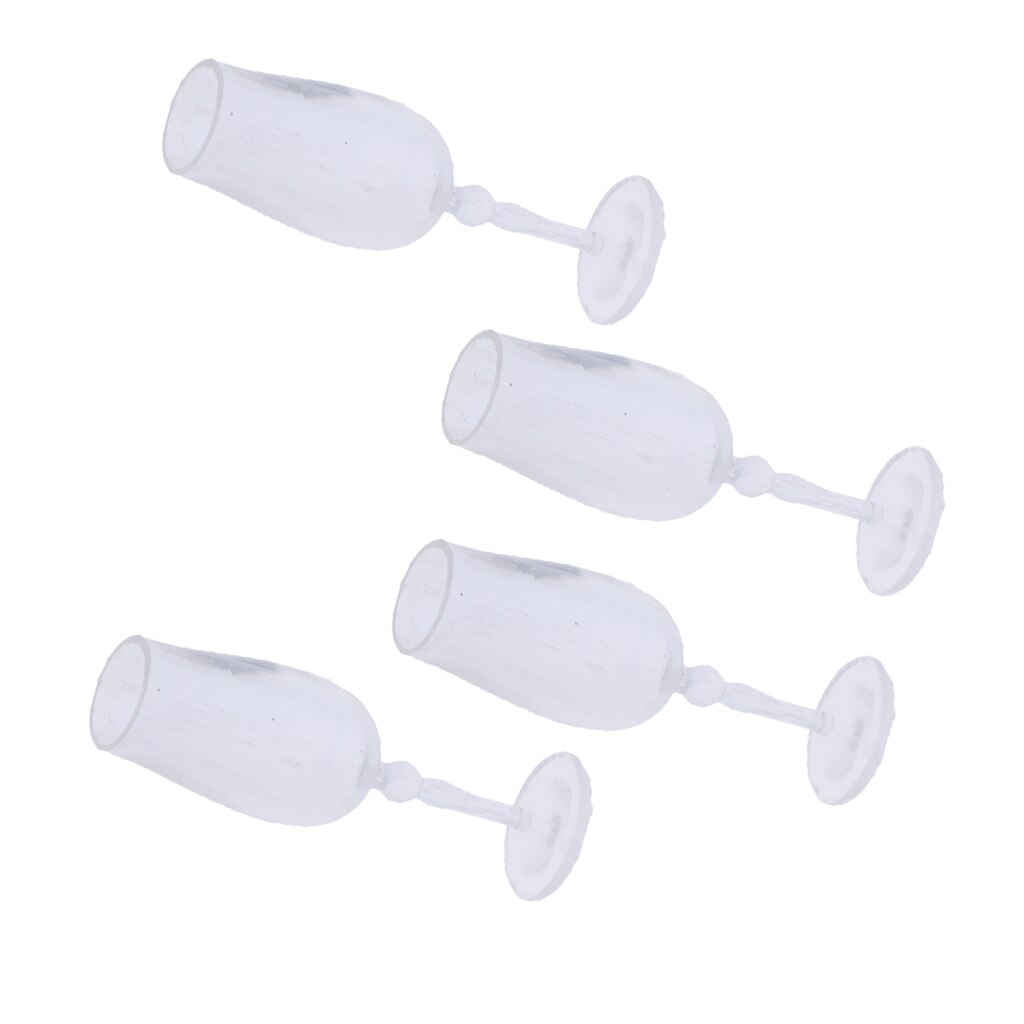 4 Pieces 1/12 Dollhouse Miniature Clear Wine Glass Juice Cup Goblet Model