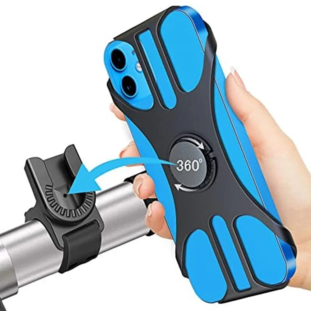 360 ° Afneembare telefoonhouder Universele telefoonhouder voor fiets, motorfiets, scootertelefoonhouder voor 4" tot 7" alle smartphones: Default Title