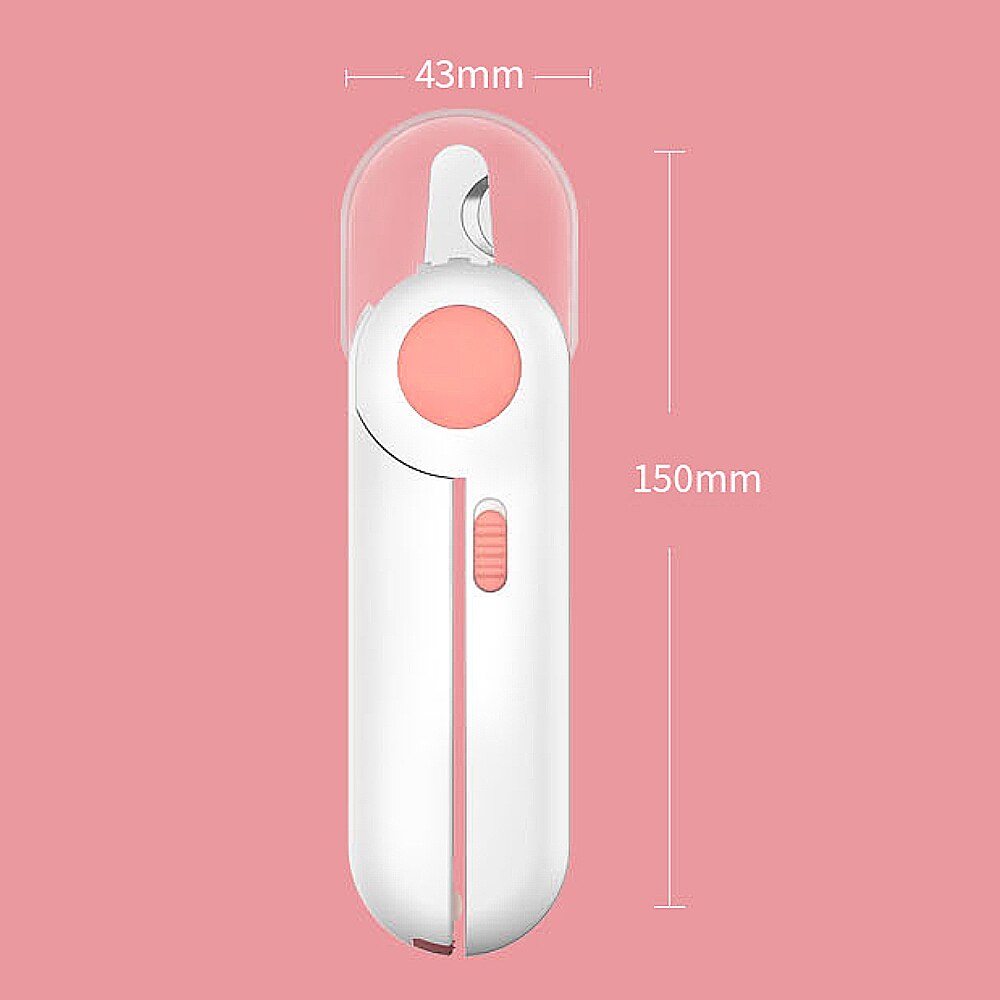 Pet Cat Dog Safety Nail Clipper With LED Lighting,Prevent Clipping The Nail Blood Vessels,Nail Grooming Cutter Trimmer: Pink