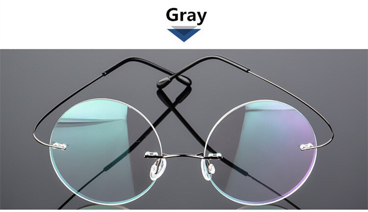 Steve Jobs Star Style Ultra-light Memory Titanium Wired Rimless Round Myopia Eyeglasses Optical Glasses Frame Men Women Eyewear