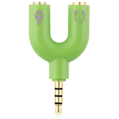 Jack 3.5 Mm Audio Kabel Connector Hoofdtelefoon Plug 1 Is Verdeeld In 2 Koppels Delen Headset Adapter: green