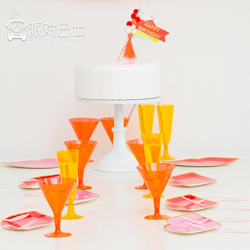 Disposable Wine Glasses Birthday Dinner Party Disposable Activities Dress Up Supplies Champagne Glasses Cocktail Glasses 6 Packs