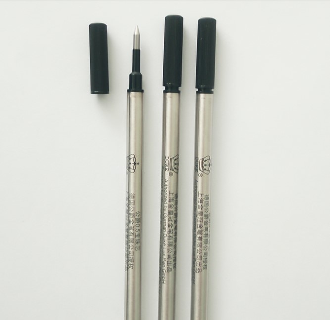 10 stks/partij Duitsland Duke Zwarte Inkt 0.5mm 0.7mm Balpen Vulling Standaard 11.2 cm Lengte Universele Platte Rollerball pen Refill