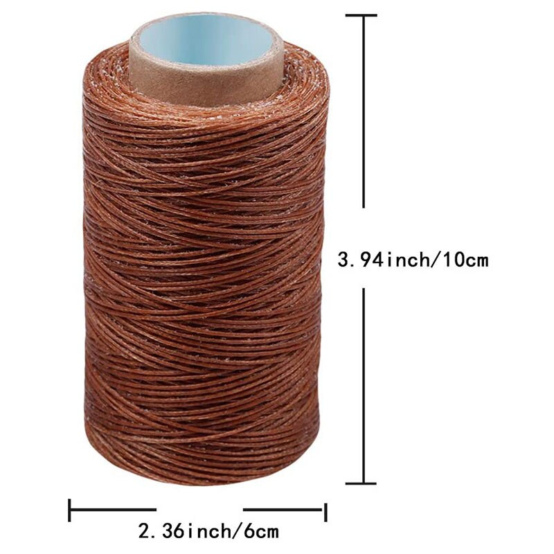 KAOBUY 284Yards Leather Sewing Waxed Thread-Practical Long Stitching Thread For Leather Craft DIY,Shoe Repairing (Dark Khaki)