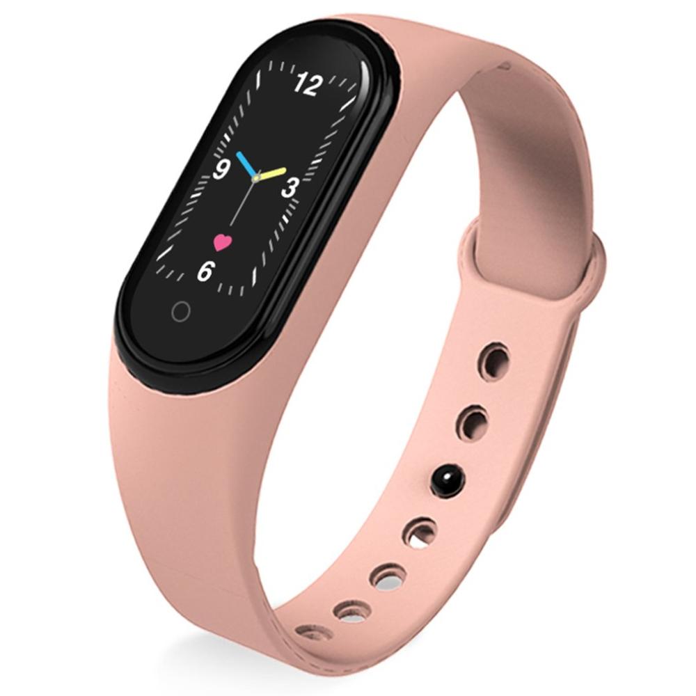 Smartwatch M5 - OLED Display - Heart Rate & Blood Pressure Monitor - Activity Tracker - Unisex Adult: Pink