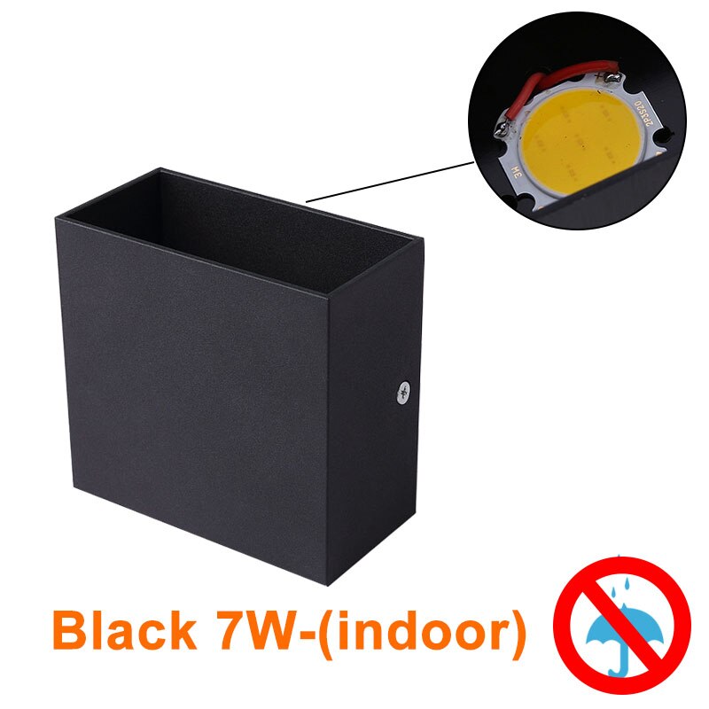 7W 10W Led Wandlamp Outdoor Indoor Waterdichte IP65 Veranda Tuin Wandlamp Blaker Balkon Terras Decoratie Verlichting lamp: Indoor-Black-7W / Cool white