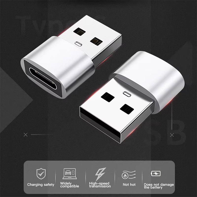 USB Male To USB C Adapter, USB To Type C Fast Charging/Transfer and OTG Function. Compatible with IPhone15 14 13 Plu