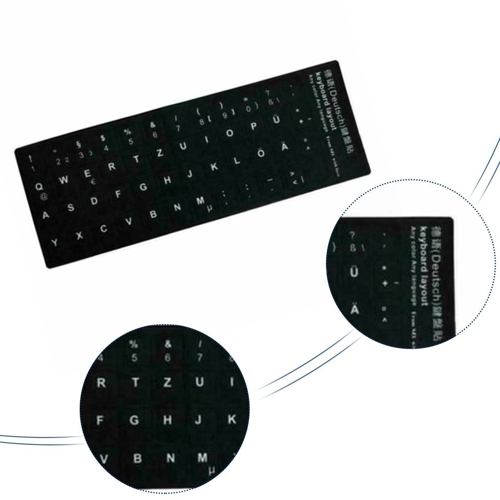 Pegatinas de teclado alemán, letras del alfabeto, pegatina de , cubierta de teclado para portátil, PC de escritorio