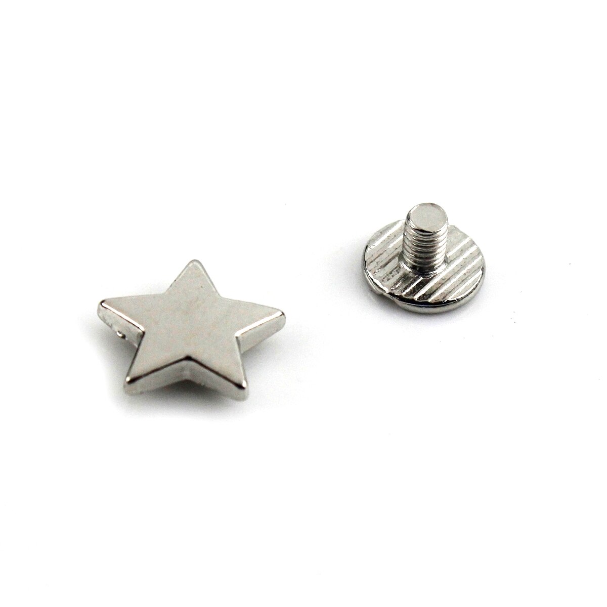 10 st metallstjärnor nitar med skruv punk skruvdubbar mer färg väska kläder plagg skor hatt läder bälte gör det själv dekor: Silver-