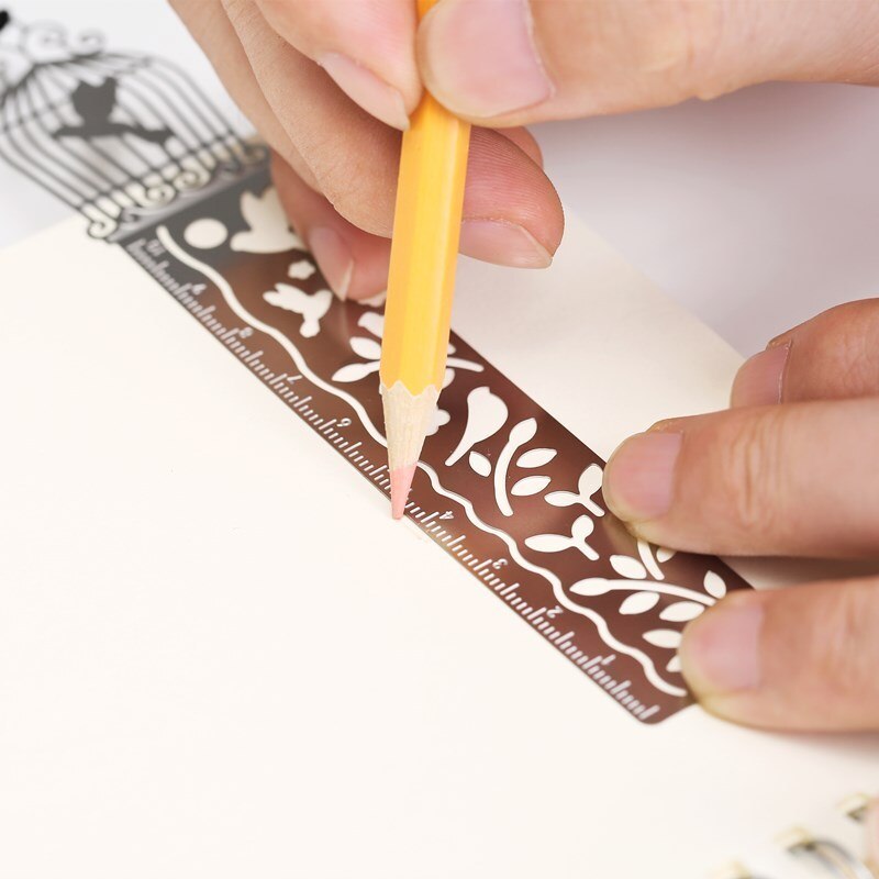 Leuke Kawaii Creatieve Paard Birdcage Holle Metalen Bladwijzer Heerser Voor Kinderen Student Schoolbenodigdheden 1Pcs