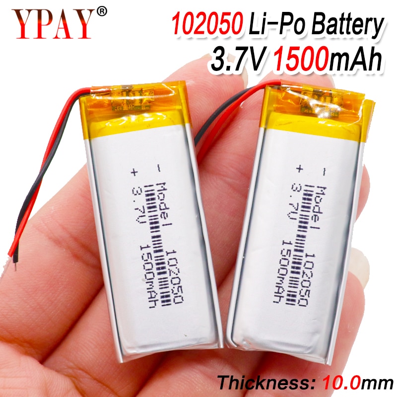 3.7V 1500 Mah 102050 Lithium Polymeer Li-Po Li Ion Oplaadbare Batterij Voor MP3 MP4 MP5 Gps Dvd tablet Bluetooth Camera Lipo Cel