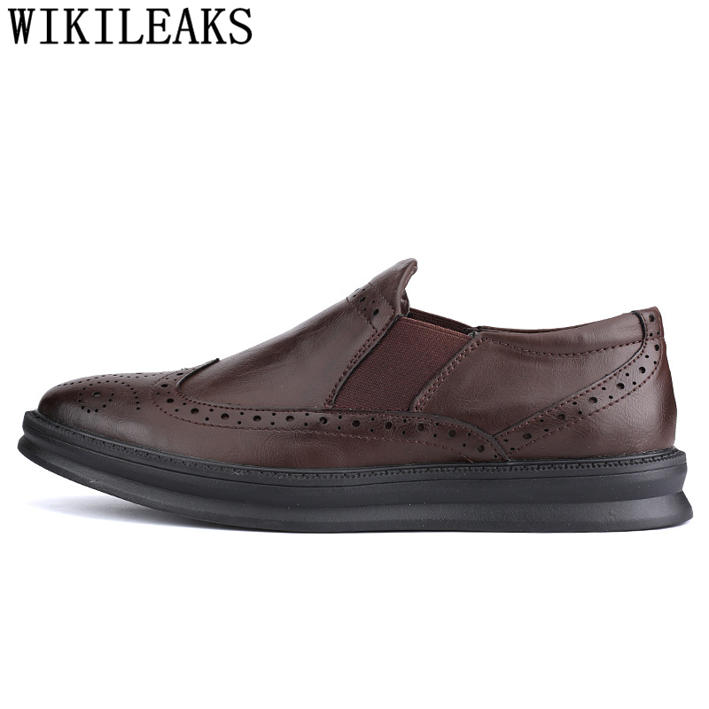brogues loafers mens office shoes leather brown dr... – Grandado