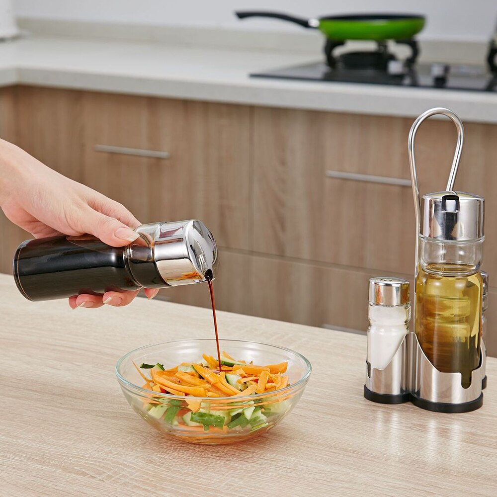 Krydder arrangør krydderflaske sett krydderholder krydderhylle olje eddikdispensere salt pepper shakere krukker til krydder