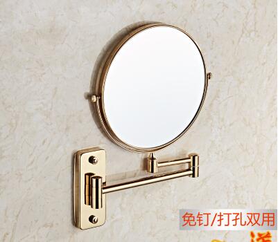 Extendable Magnifying Bathroom Wall Mounted Mirror Mural Light Vanity Makeup Bath Cosmetic Smart Mirrors pf101506: 8inch Square golden