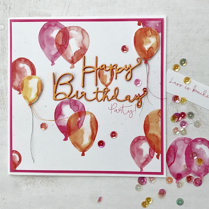 Happy Birthday Metal Cutting Dies Stencil Scrapbooking DIY Album Stamp Paper Card Embossing Decor Craft Dies for