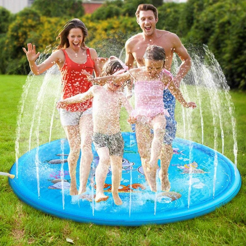 170cm Dolphin Water Spray Pad Children Outdoor Jet Water Pad Game Play Water Pad Lawn Game Pad Sprinkler Play Toy