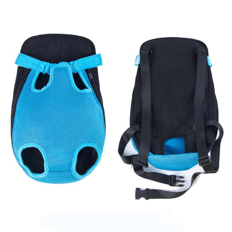 Dog Carries Hand Free Pet Dog Cat Bag for Traveling Hiking Camping Four Legs Out Dog Carrier Backpack: Blue / L