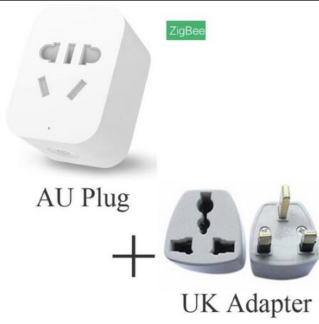 Xiaomi-enchufe inteligente Mi Zigbee, interruptor de Control inalámbrico por aplicación WiFi, enchufe con temporizador para UE, EE. UU. Y Australia: add UK adapter