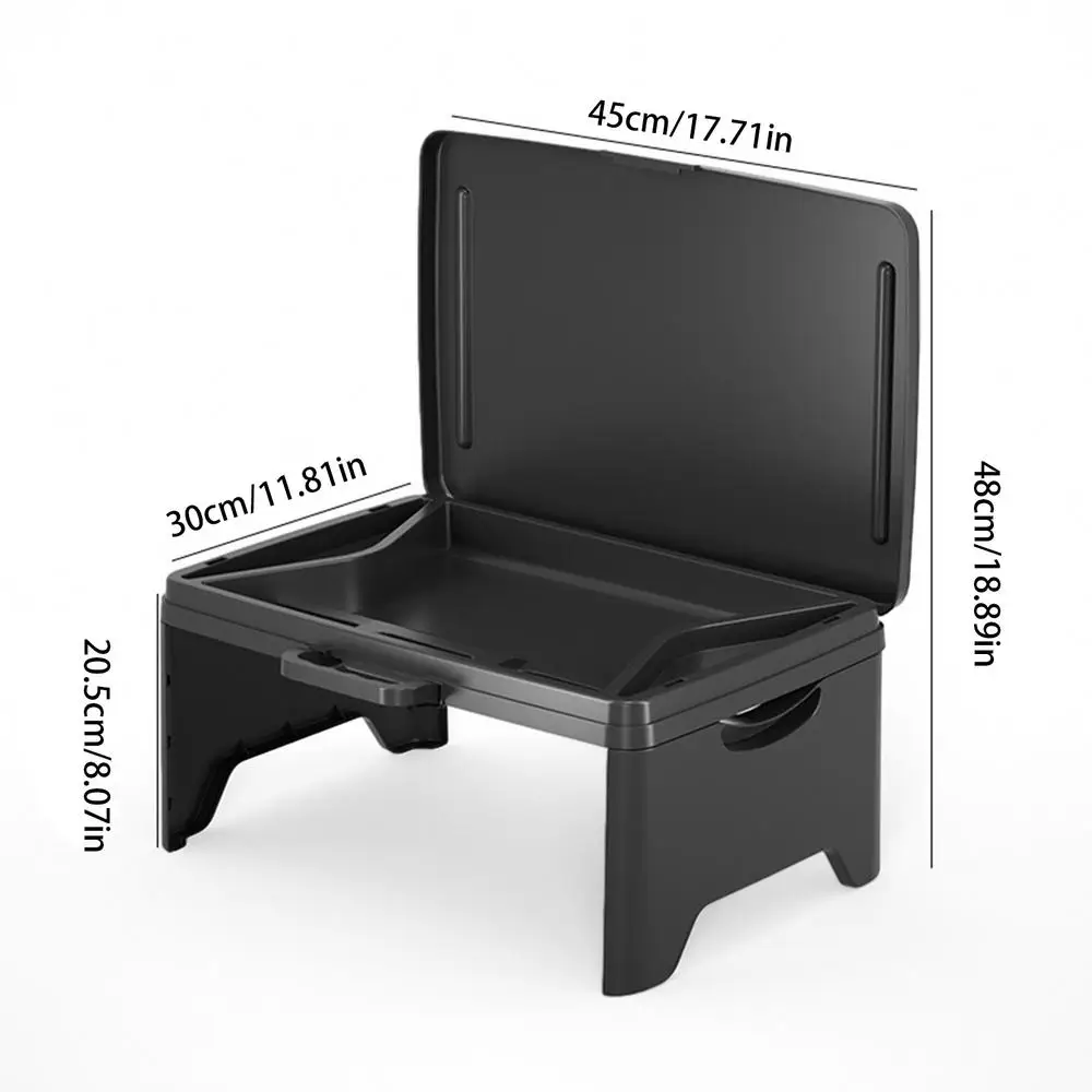 1PC Op de auto gemonteerd klein tafelbord, draagbaar, opvouwbare eettafel voor eenvoudig opbergen, ruimtebesparende tafel voor studentenflat: Black