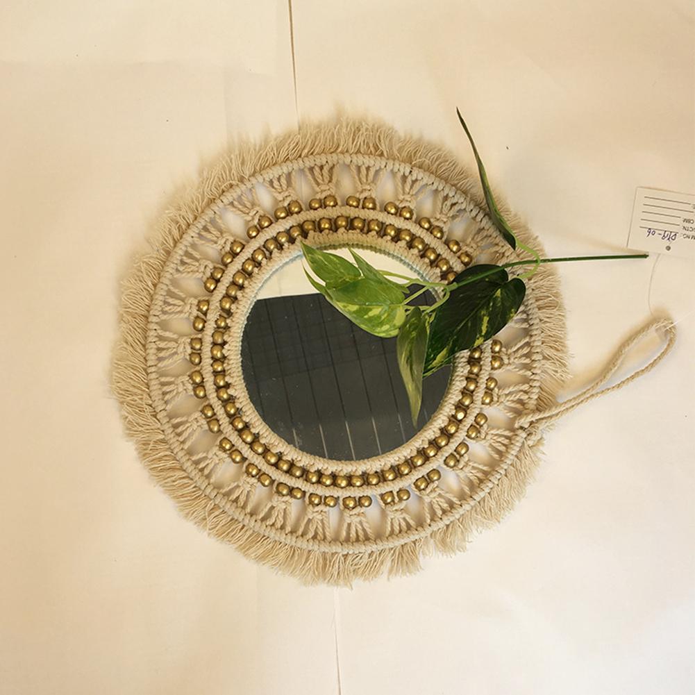 Dekorativ hängande vägg spegel konst dekoration rund sminkspegel dressing badrum vägghängande spegel