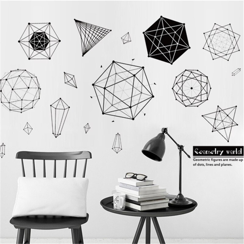 Geometric Patterns Polygon Wall Stickers for Livin... – Grandado