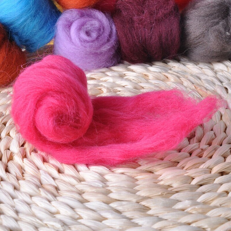 1 Set 40 Colors Wool Felt Needles Tools Needle Felting Mat Starter DIY Kit TB