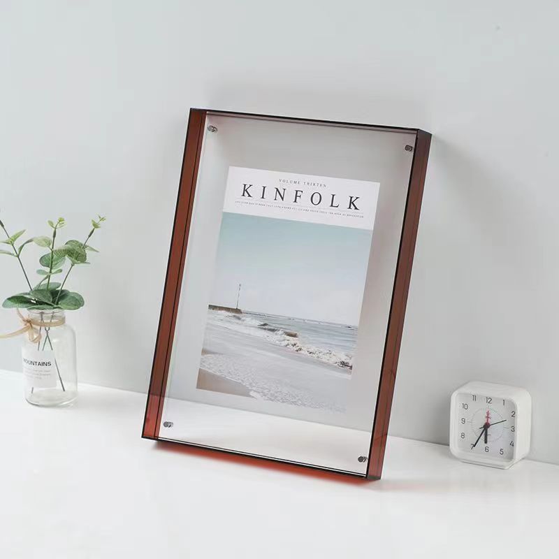 Kleur Acryl Aan De Muur Gemonteerde Holle Fotolijst Voor Het Inlijsten Van Foto, Poster, Schilderij, Certificaat, Desktop Decoratieve Fotolijst: 7 inch / Lavendel