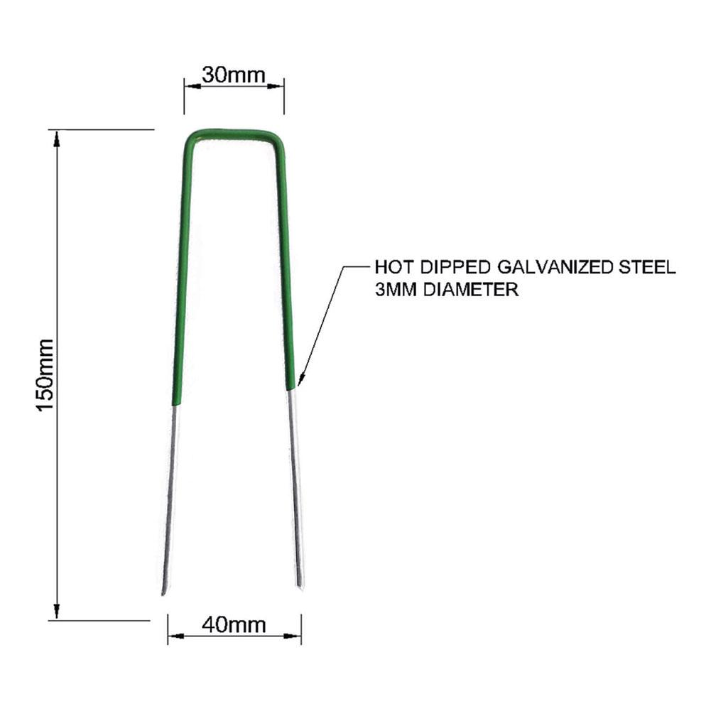 Clou de fixation en forme de U clous de sécurité durables robustes en acier galvanisé pour la fixation de l'herbe de paysage de pelouse de jardin
