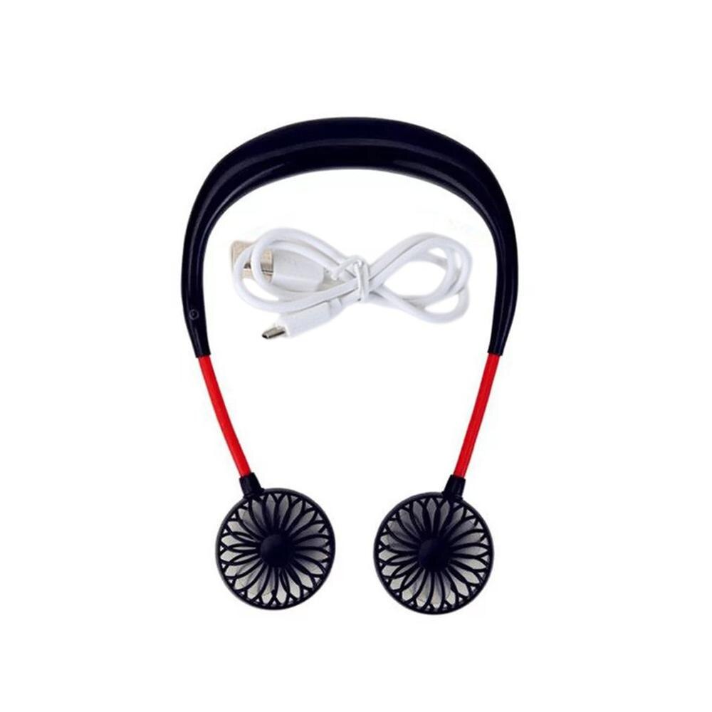 USB Portable Fan Hands Free Hanging Neck Fan Rechargeable Mini Sports Fans Mini 3 Speed Adjustable For Home Office