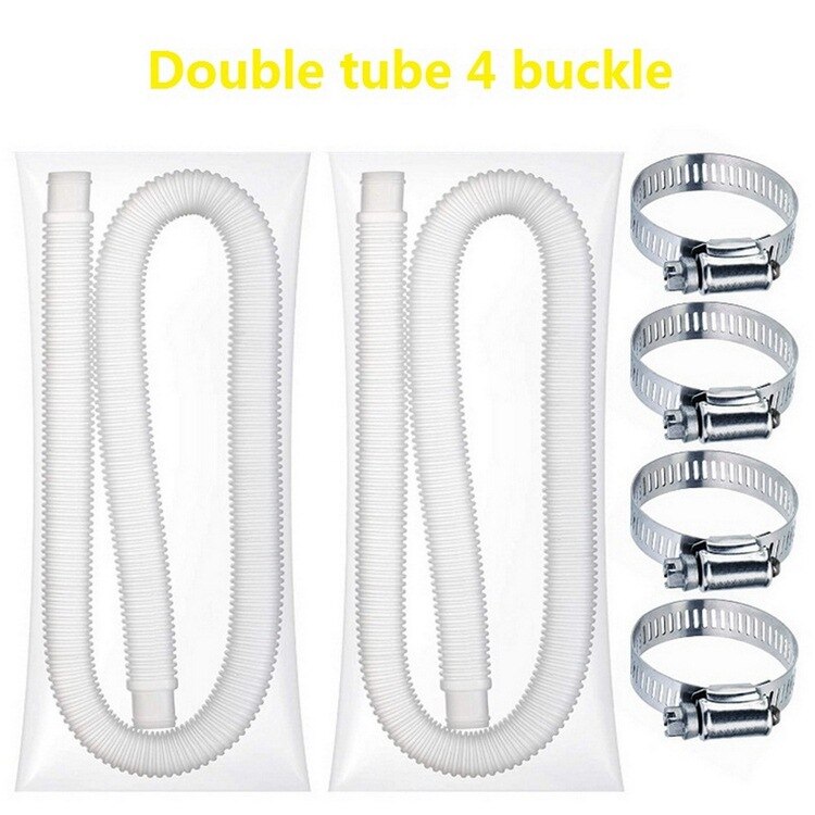 Swimming Pool Replacement Hose Filter Pump Hoses Pump Tub Pump Hose Filter Pump Efficient Water Flow Durable Polyethylene Plasti: double tube 4 buckle