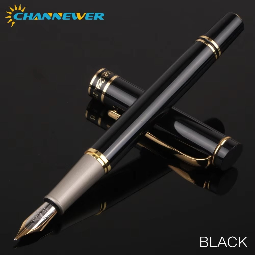 STONEGO 5 SIZE lassical Metal Black Fountain Pen Converter Calligraphy Pens for Writing Drawing Journal Business Pens: Light Grey