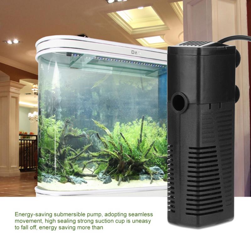 3 in 1 stille interne aquariumfilter dompelpomp filteroverloop met regensproeier voor het verhogen van de zuurstofpomp