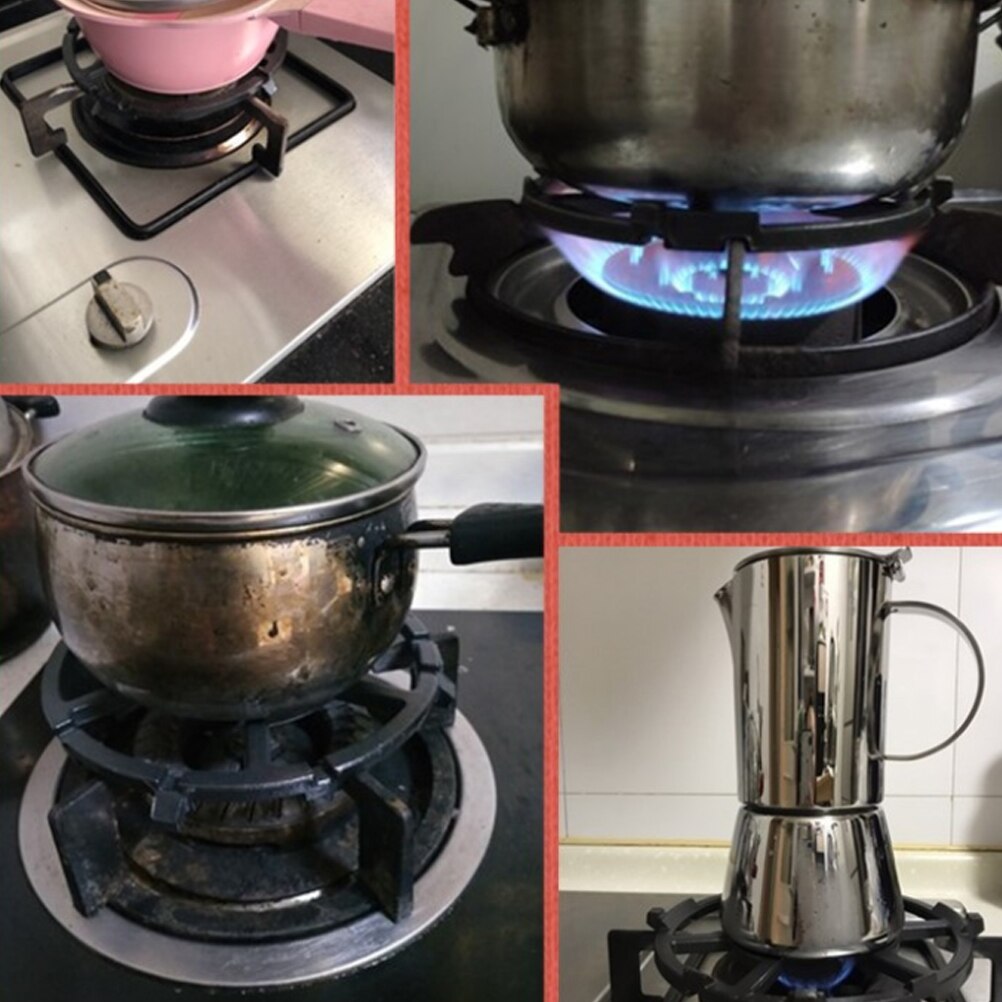 Universal Cast Iron Wok Pan Support Rack Stand for Burner Gas Stove Hobs Cooker (Black)